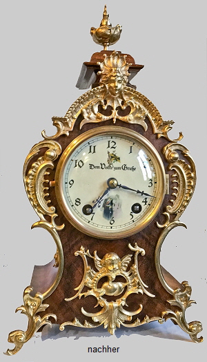 Lenzkirch Pendule Zifferblatt Restauration - nachher Lenzkirch Pendule Zifferblatt Restauration - nachher